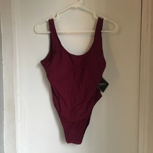 Plum High cut backless swim suit medium